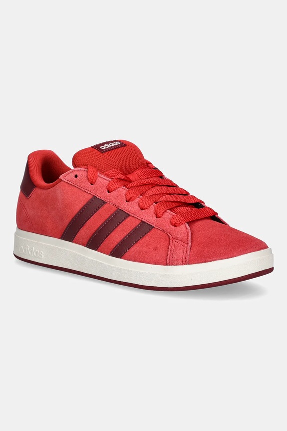 Detské semišové tenisky adidas GRAND COURT 00s imitácia kože červená JQ5654