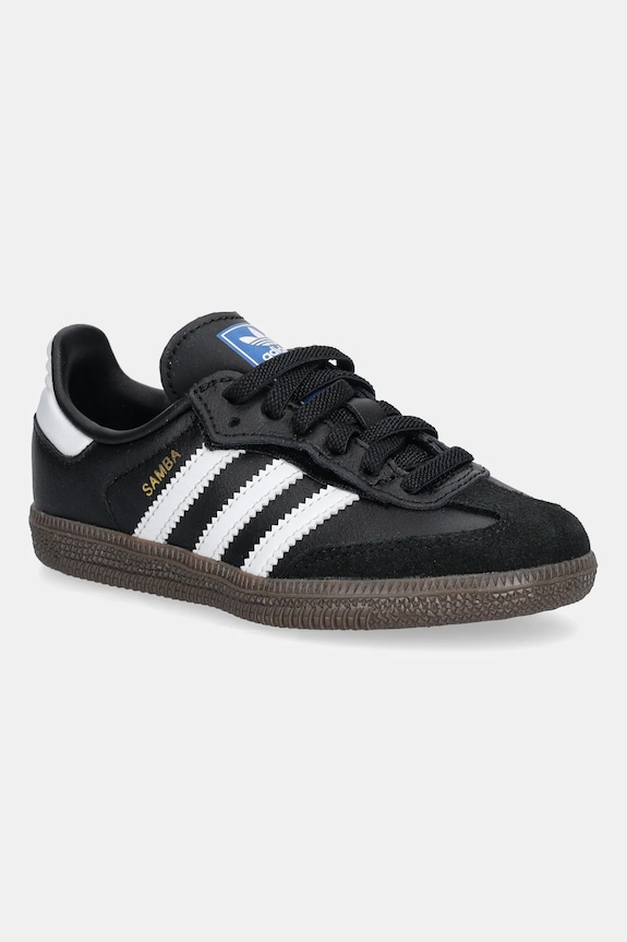 Παιδικά δερμάτινα sneakers adidas Originals SAMBA OG μικρό μαύρο JQ6390