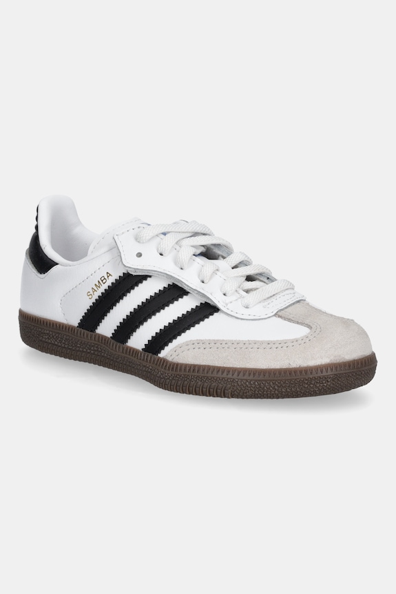 Dětské kožené tenisky adidas Originals SAMBA OG přírodní kůže bílá JQ6391