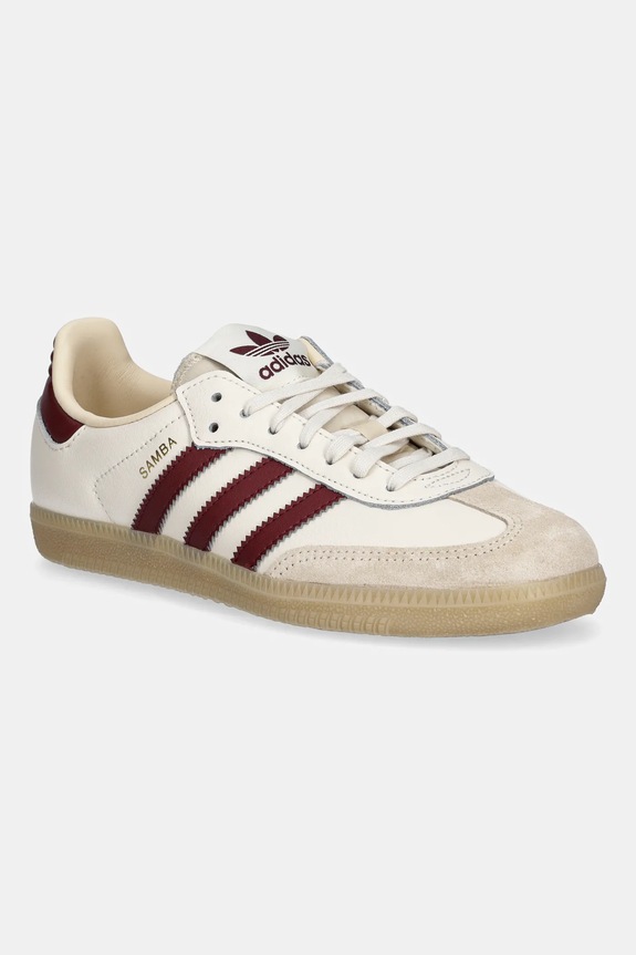 Детские кожаные кроссовки adidas Originals SAMBA OG замш бежевый JQ8554