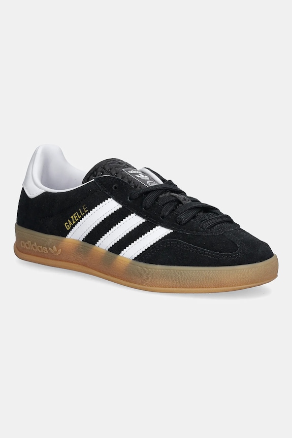 Detské semišové tenisky adidas Originals GAZELLE INDOOR semišová koža čierna JQ8701