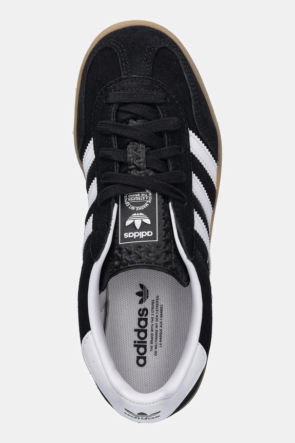 Detské semišové tenisky adidas Originals GAZELLE INDOOR čierna JQ8701