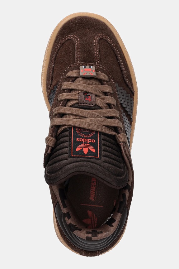 Dječje tenisice od brušene kože adidas Originals SAMBA XLG smeđa JQ8934