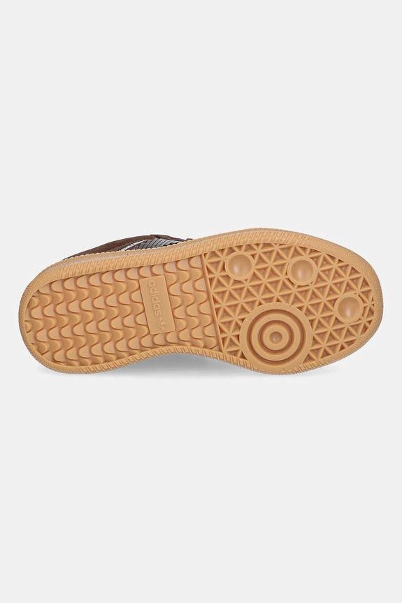Dječje tenisice od brušene kože adidas Originals SAMBA XLG JQ8934 smeđa