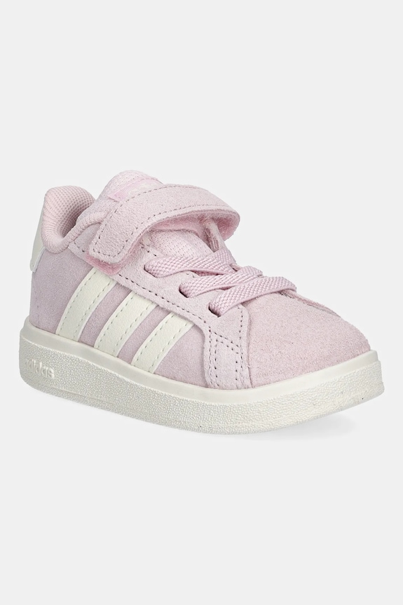 Detské semišové tenisky adidas GRAND COURT 00s imitácia kože ružová JR0781