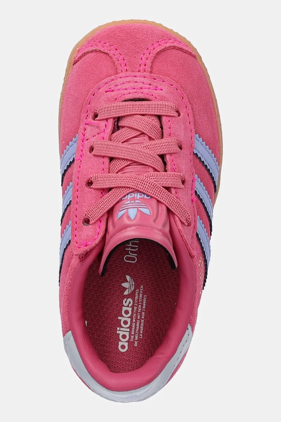 Detské semišové tenisky adidas Originals GAZELLE ružová JR5938