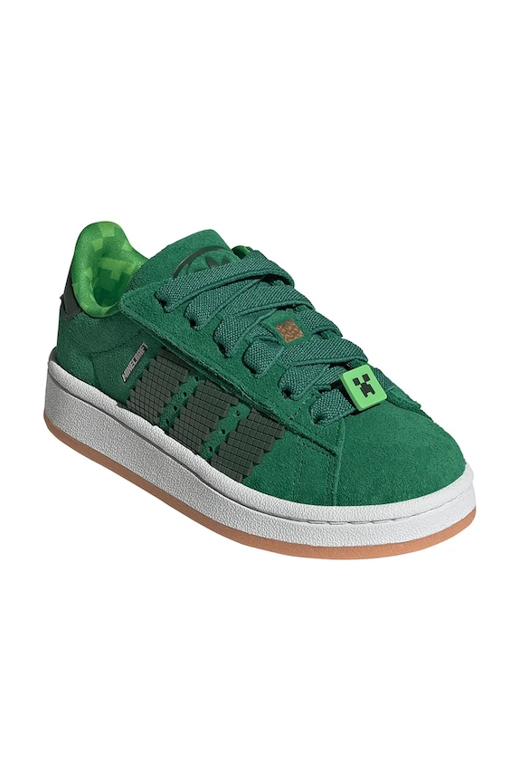 adidas Originals sneakers de piele întoarsă pentru copii CAMPUS0s JS3788 verde AW25