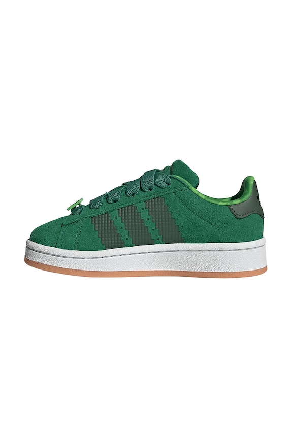 adidas Originals sneakers de piele întoarsă pentru copii CAMPUS0s verde JS3788