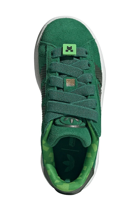 adidas Originals sneakers de piele întoarsă pentru copii CAMPUS0s JS3788 verde