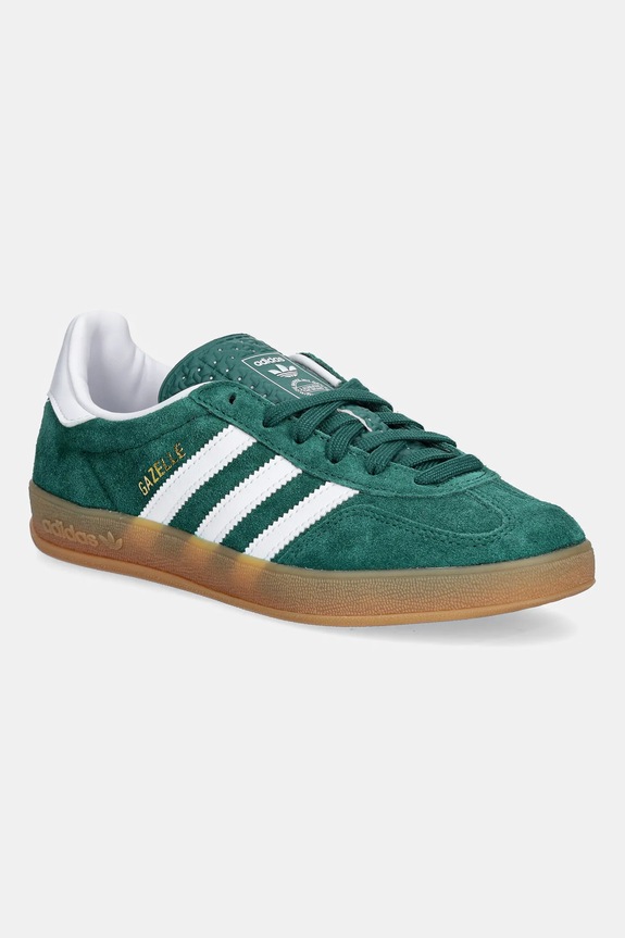 adidas Originals sneakers in camoscio per bambini GAZELLE INDOOR finta pelle fiore verde JS3800