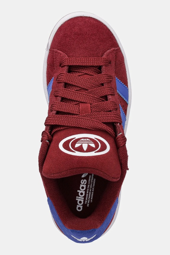 Дитячі замшеві кросівки adidas Originals CAMPUS 00s бордо JP7978