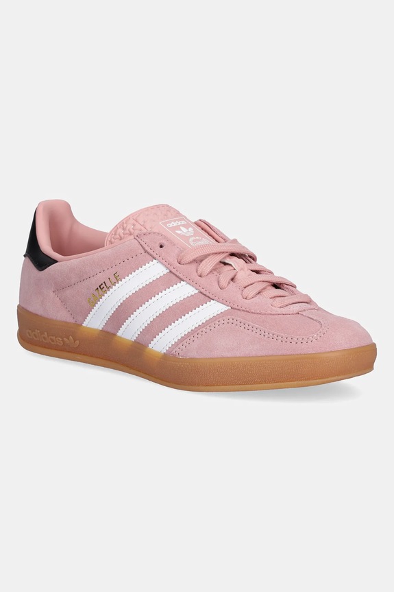 Detské tenisky adidas Originals GAZELLE INDOOR semišová koža ružová JP8763