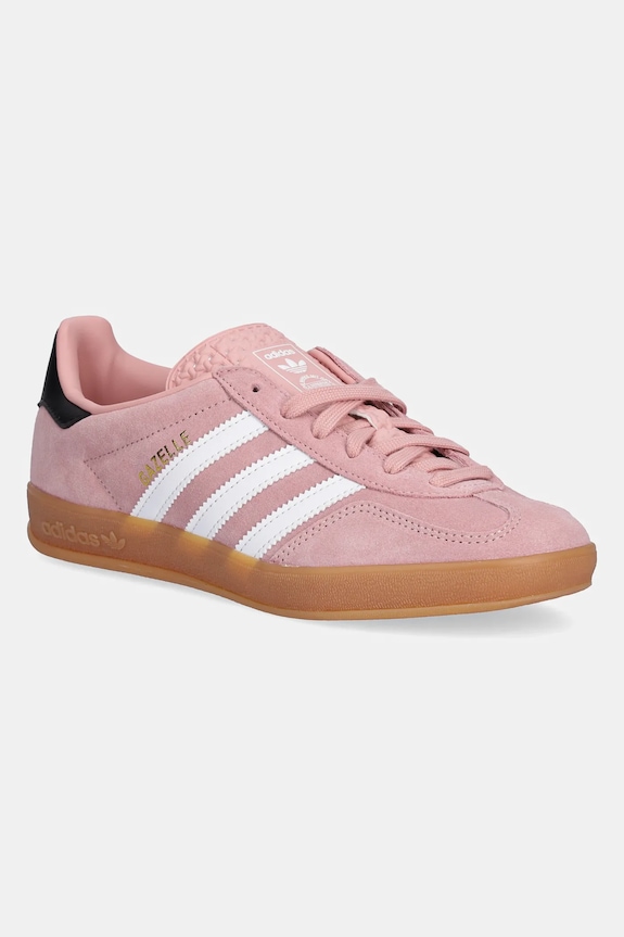 Detské tenisky adidas Originals GAZELLE INDOOR semišová koža ružová JP8763