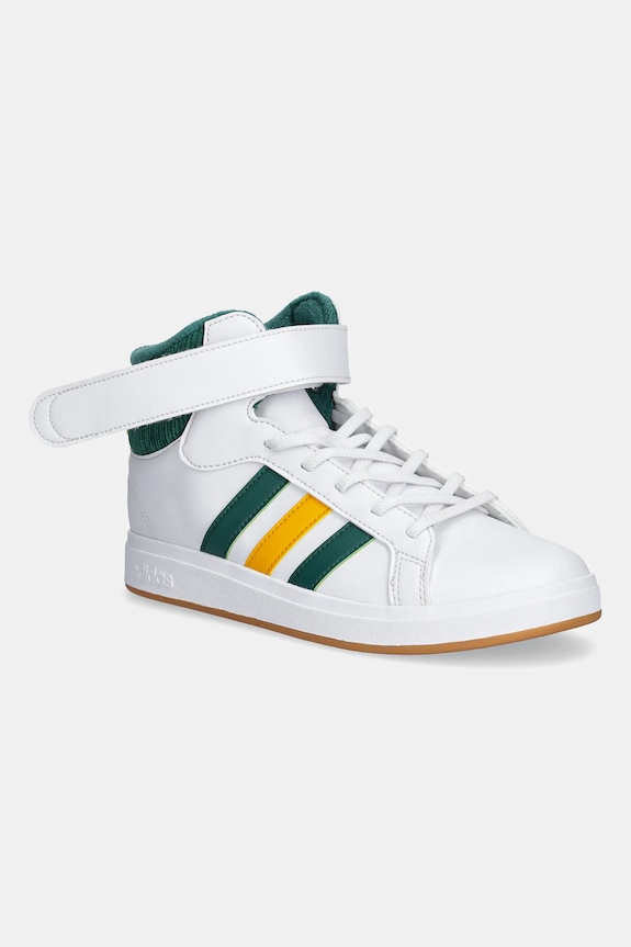 Παιδικά sneakers adidas GRAND COURT MID απομίμηση λείου δέρματος λευκό JP8875