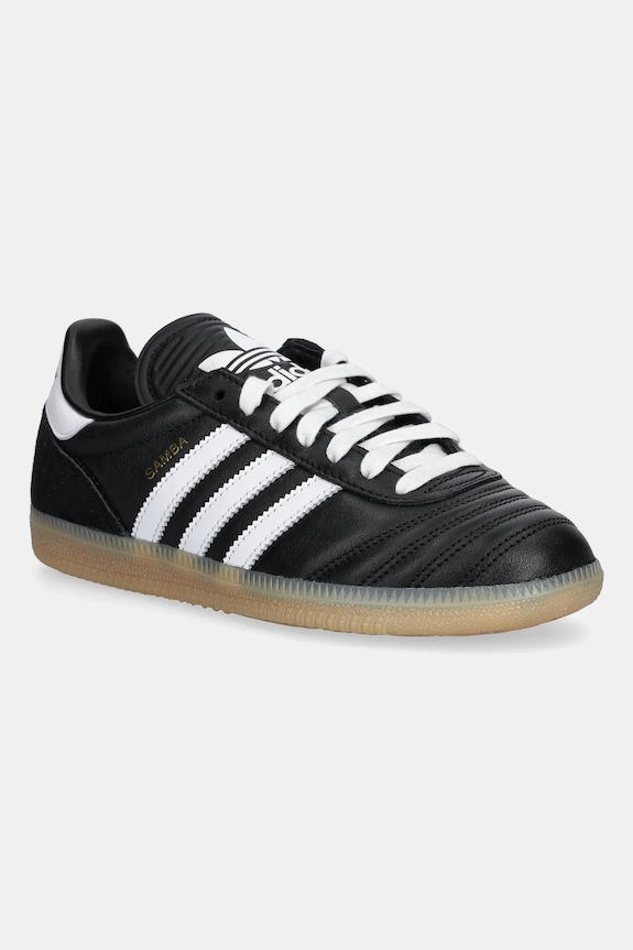 Παιδικά δερμάτινα sneakers adidas Originals SAMBA απομίμηση λείου δέρματος μαύρο JQ1326