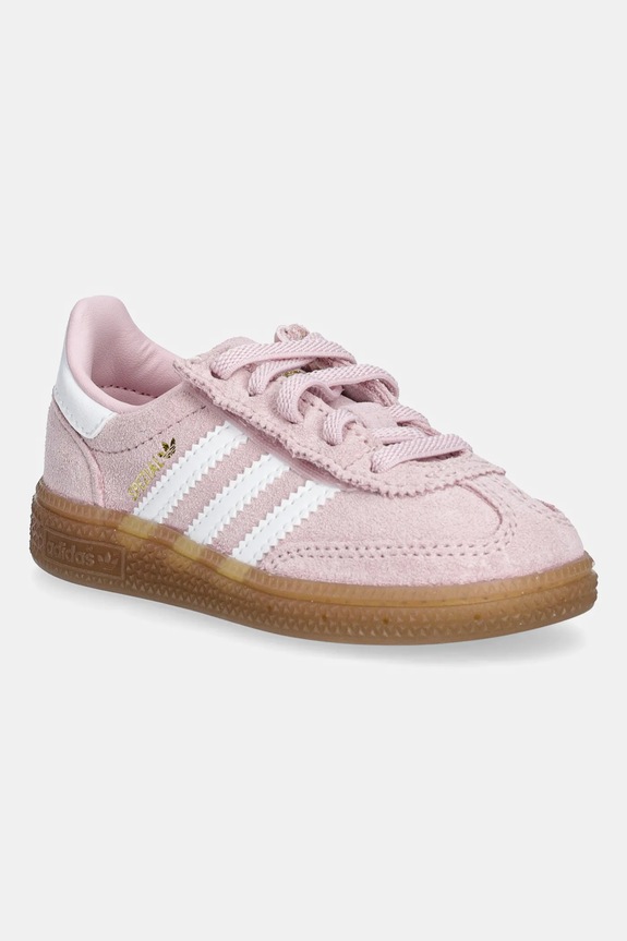 Detské semišové tenisky adidas Originals HANDBALL SPEZIAL imitácia kože ružová JR2106