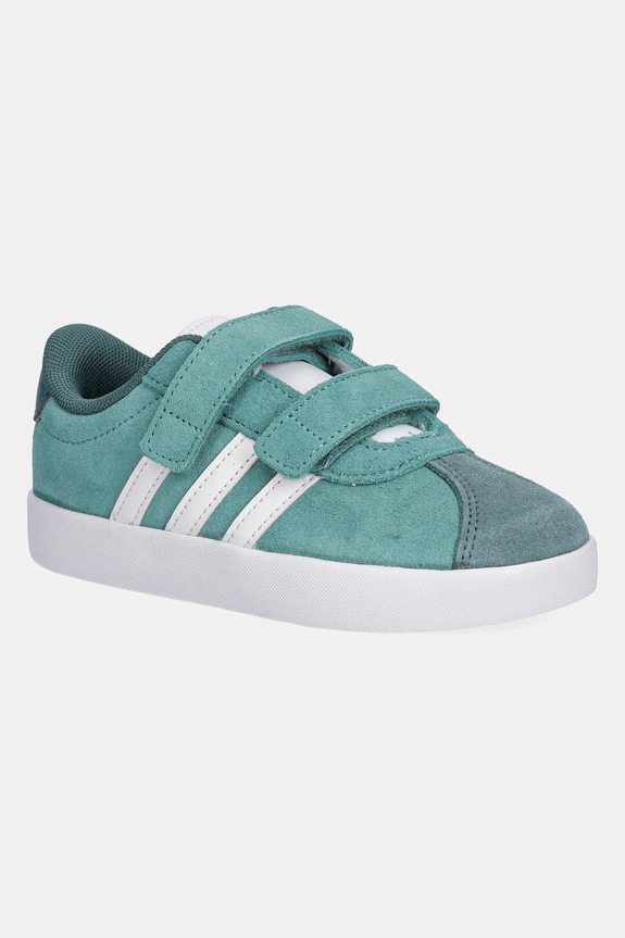 Detské semišové tenisky adidas VL COURT 3.0 semišová koža tyrkysová JP7877