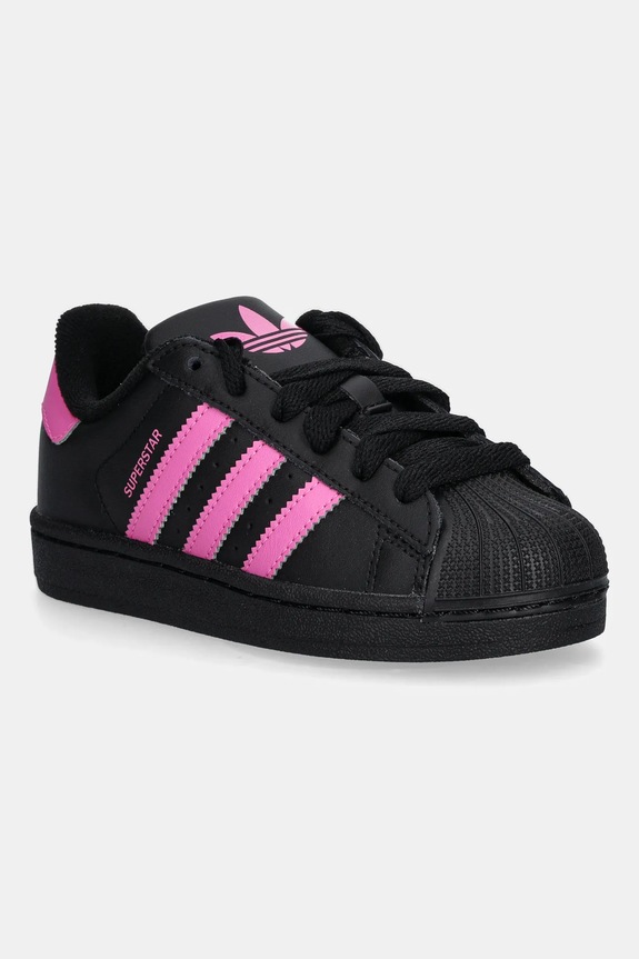 Dětské kožené tenisky adidas Originals SUPERSTAR II potažená kůže černá JQ0289