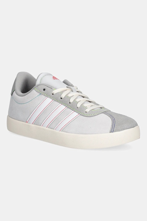 adidas sneakersy zamszowe dziecięce VL COURT 3.0 imitacja skóry licowej szary JS3491
