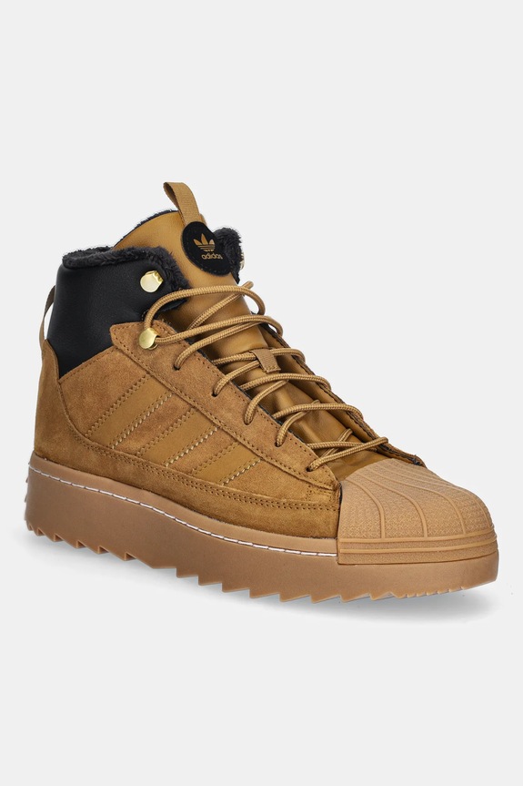Dječje zimske čizme adidas Originals SUPERSTAR WINTER TREK na vezanje smeđa JQ0345