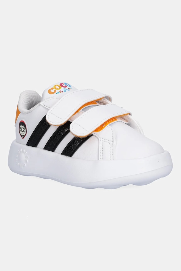 Παιδικά sneakers adidas GRAND COURT COCO απομίμηση λείου δέρματος λευκό JR5625