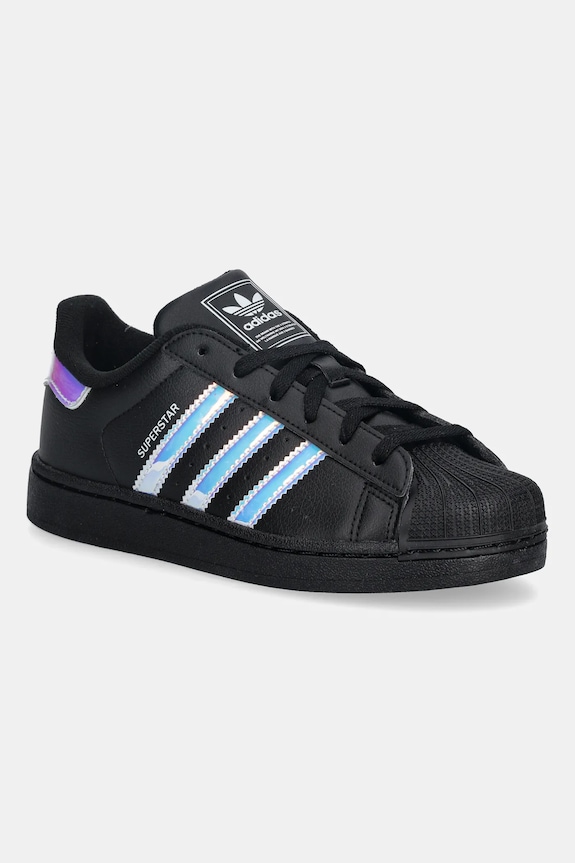 Παιδικά sneakers adidas Originals SUPERSTAR II απομίμηση λείου δέρματος μαύρο JQ1790