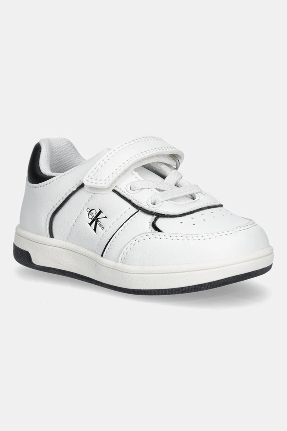 Calvin Klein Jeans scarpe da ginnastica per bambini finta pelle fiore bianco V1X9.83148.20.29