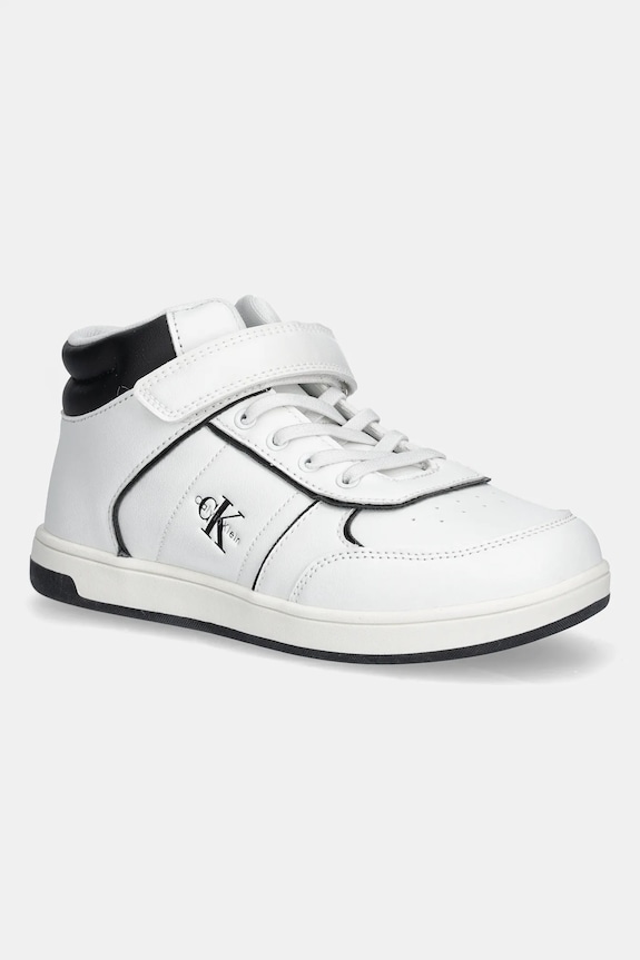 Calvin Klein Jeans scarpe da ginnastica per bambini finta pelle fiore bianco V1X9.83150.30.34
