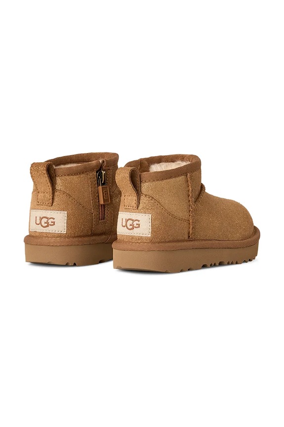 Chlapec Detské zimné semišové topánky UGG CLASSIC ULTRA MINI DAZZLE 1171291T hnedá