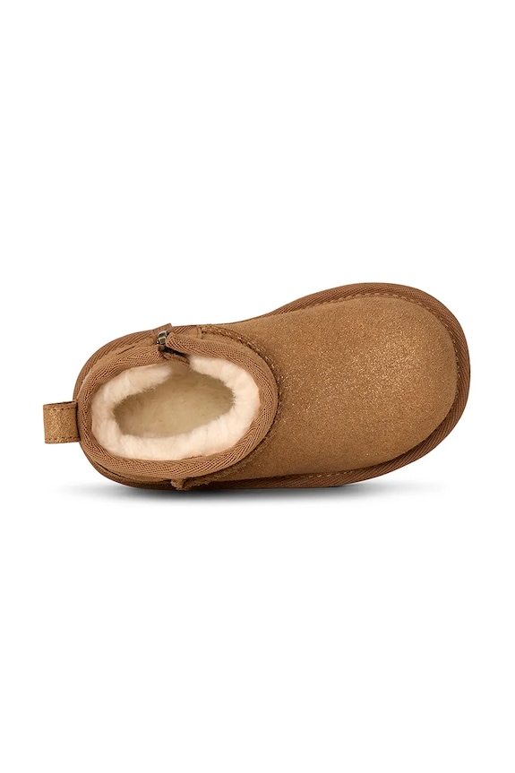 Detské zimné semišové topánky UGG CLASSIC ULTRA MINI DAZZLE 1171291T hnedá