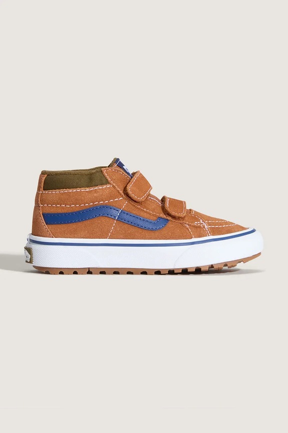 Παιδικά sneakers σουέτ Vans MTE SK8-Mid Reissue V δέρμα σαμουά καφέ VN000D10N1Z1