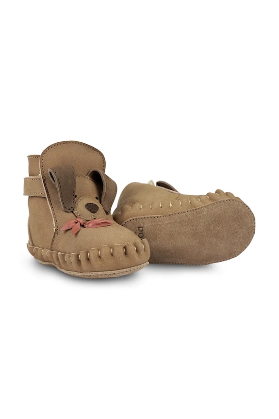 Kožené topánky pre bábätká Donsje Junus Booties Western Dog 1041803 hnedá AW25