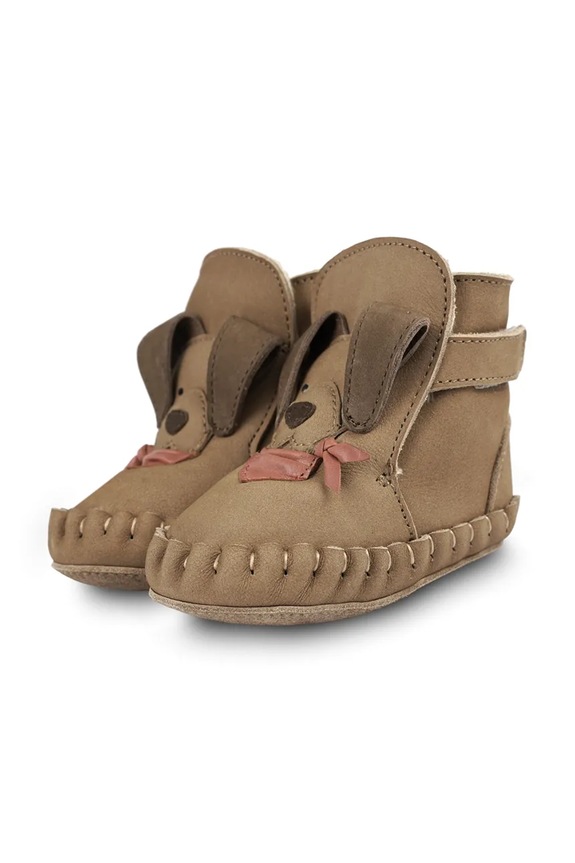 Kožené topánky pre bábätká Donsje Junus Booties Western Dog hnedá 1041803