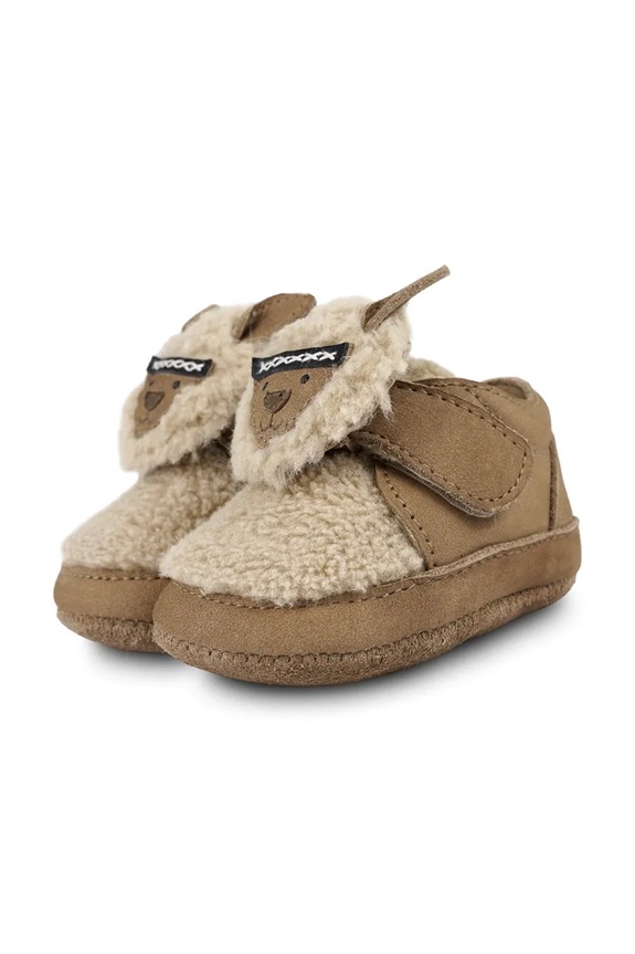 Zimné kožené topánky pre bábätká Donsje Matijn Sneakers Alpaca hnedá 1042101