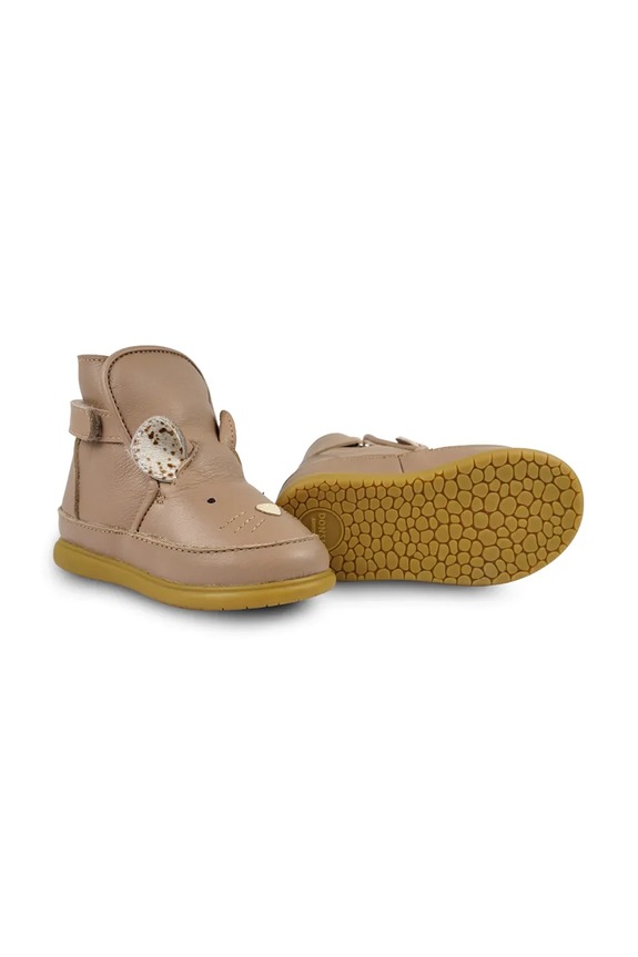 Donsje încălțăminte din piele pentru bebeluși Dubu Exclusive Shoes Mouse piele maro 1500509