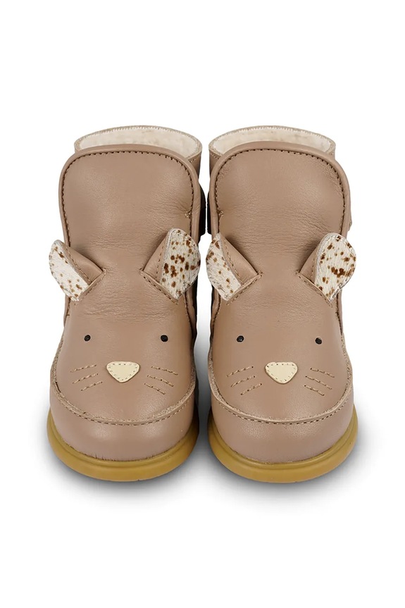 Donsje încălțăminte din piele pentru bebeluși Dubu Exclusive Shoes Mouse 1500509 maro AW25