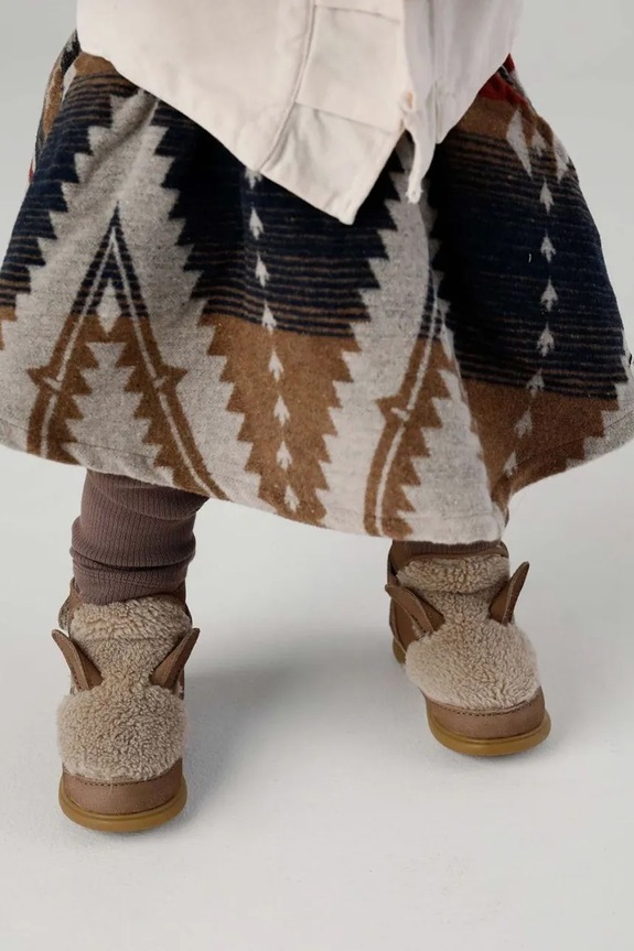 Topánky pre bábätká Donsje Roumi Shoes Alpaca semišová koža hnedá 1500901