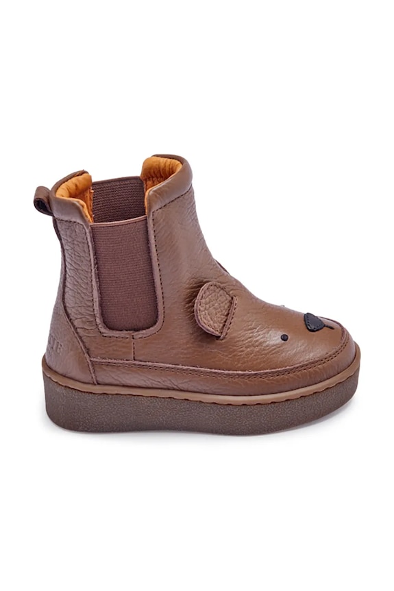 Kožené topánky pre bábätká Donsje Thudo Classic Boots Bear 1504701 hnedá