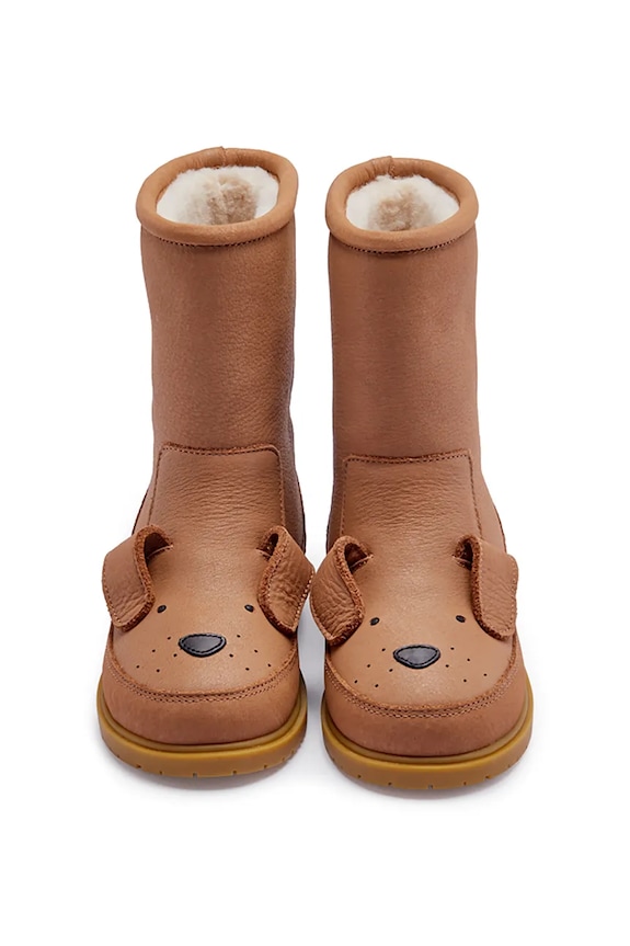 Donsje buty zimowe skórzane dziecięce Wadudu Classic Boots Dog brązowy 2022004.29.33