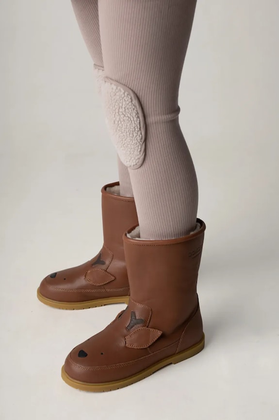 Детские кожаные зимние ботинки Donsje Wadudu Special Boots Stag с утеплением коричневый 2022010.29.33