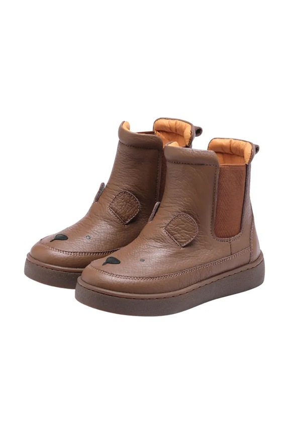 Детские кожаные зимние ботинки Donsje Thuru Classic Boots Bear без утепления коричневый 2023802.22.28