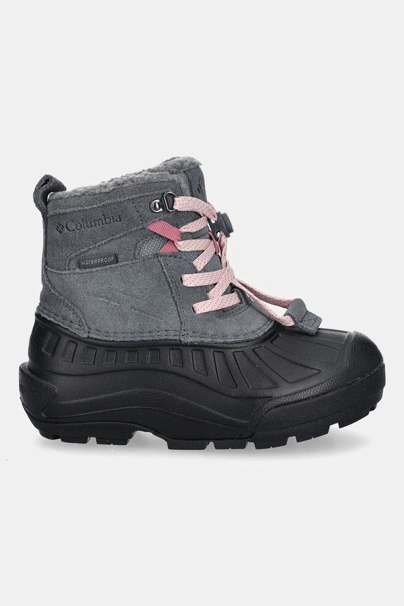 Columbia śniegowce zamszowe dziecięce YOUTH POWDERBUG ALPINE 2128881 szary AW25