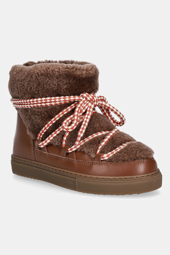 Παιδικές μπότες χιονιού Inuikii CURLY χωρίς φερμουάρ καφέ 3001.003.0032