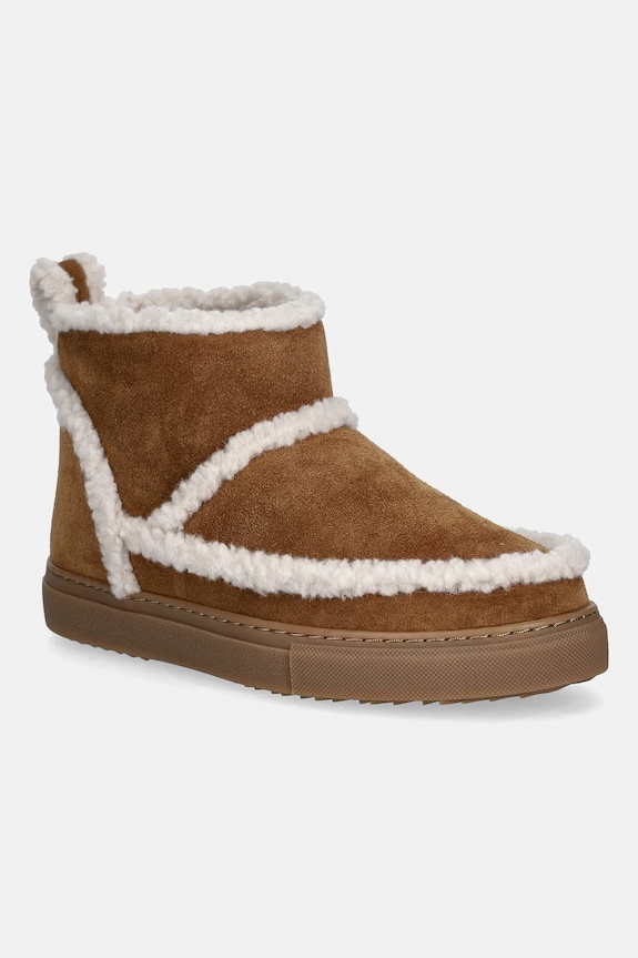 Παιδικές μπότες χιονιού Inuikii CLASSIC SHEARLING δέρμα σαμουά καφέ 3001.001.0041
