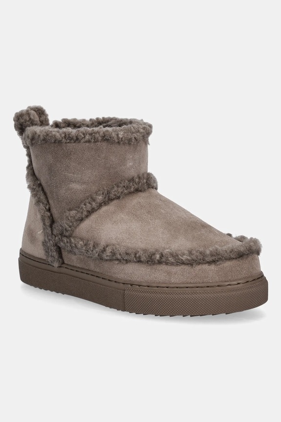 Παιδικές μπότες χιονιού Inuikii CLASSIC SHEARLING δέρμα σαμουά καφέ 3001.001.0041