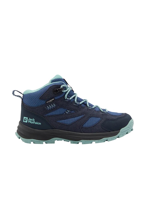 Παιδικά παπούτσια Jack Wolfskin VOJO TOUR TEXAPORE MID K δέρμα σαμουά σκούρο μπλε A64104.34.40