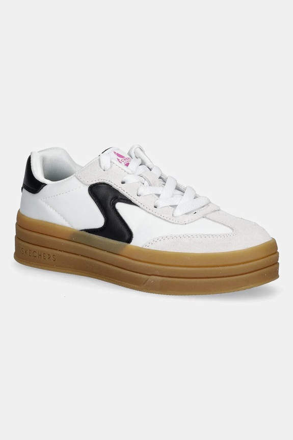 Dětské tenisky Skechers ZINGER LIFT-HOMECOMING STAR semišová kůže bílá 310682L
