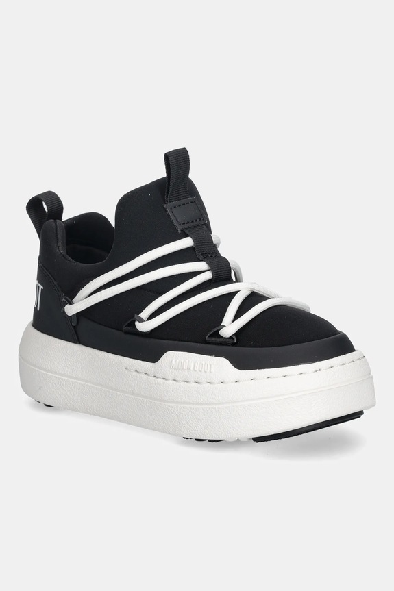 Detské snehule Moon Boot MB JR PARK LOW LACE jemné zateplenie čierna 80D3440060.27.34