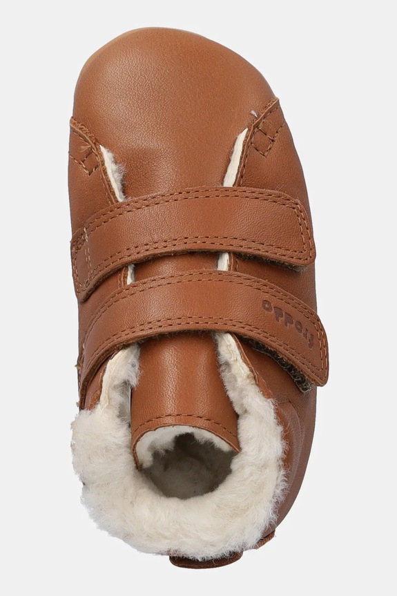 Froddo încălțăminte din piele pentru bebeluși PREWALKERS FURRY BASIC maro G1130022