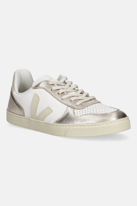 Veja scarpe da ginnastica per bambini in pelle Small V-10 Laces bassa oro CX0521003C.36.39